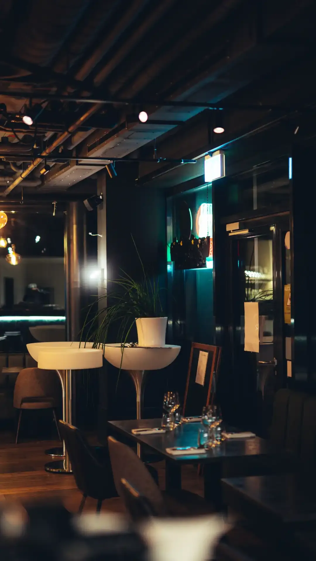 The dining room in the evening